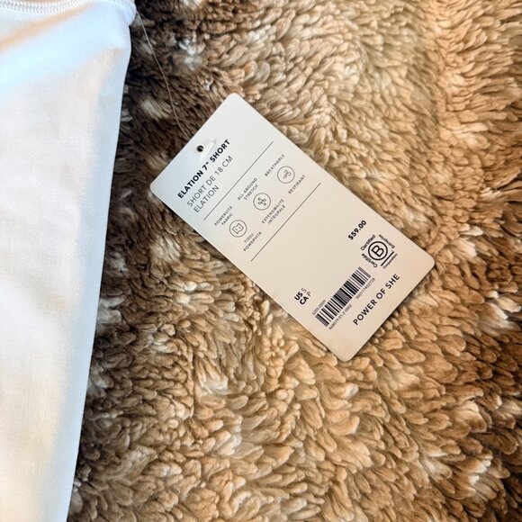 Athleta Elation white ultra high rise biker shorts S NWT - Picture 2 of 5